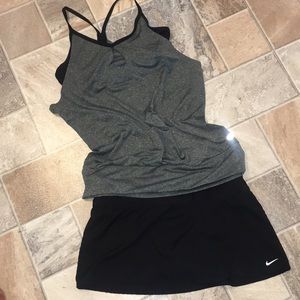 Nike and champion athletic wear top and skirt